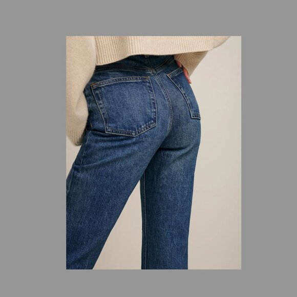Reformation Liza Ultra High Rise Straight Jeans Blue - Size 24 NWT - Picture 4 of 4